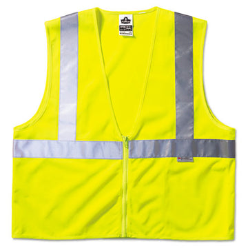 ergodyne® Glowear Class 2 Standard Vest, Mesh, Zip, Large To X-large, Lime freeshipping - TVN Wholesale